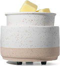 Ceramic Electric Wax Melt Warmer & Cube Oil Melter Cute Small Warmers Aromatherapy for Home Decorative Burner Melts Scented Candle Tart Scent Warm Fragrance (Sand & White)