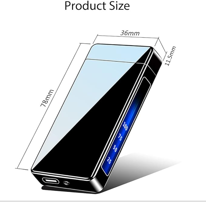 Plasma Dual Arc Lighter,USB Rechargeable Lighter with LED Battery Indicator and Touch Sensor Switch (ICE Black)