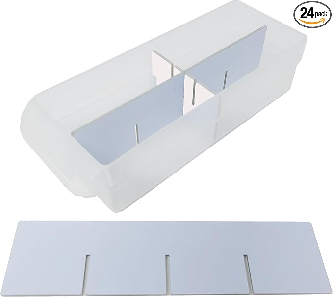 (24-Pack) Small Drawer Configurable Length Dividers compatible with Akro-Mils Plastic Storage Craft Cabinets, (Dividers Only)