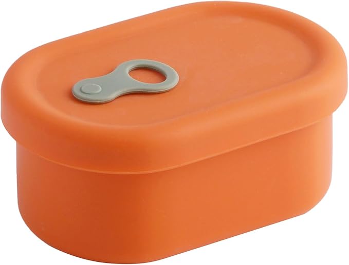Premium Korean-Made Silicone Airtight Food Container with Steam Vent – BPA Free, Leakproof, Microwave & Freezer Safe Meal Prep. & Leftovers Storage (Mandarin Orange, 7 floz)