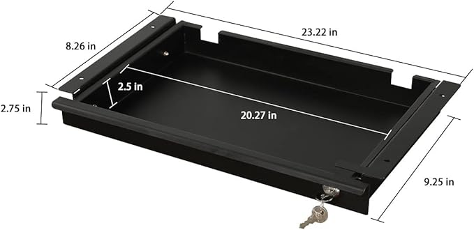 Pull-Out Desk Drawer - Office Storage Organizer Mounts Easily, Space-Saving Slide-Out Drawer for Under Desk (23.22 in Internal Width)
