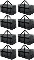 8Pack Extra Large Heavy Duty Moving Bags with Zippers & Reinforced Handles Heavy-Duty Storage Totes – Moving Boxes for Clothes, College Supplies, and Moving – Waterproof & Foldable (Large)