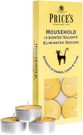 Price's - Household Pet Tealights - 10 Pack - Odour Eliminating Candle - Made with Orange, Lemon & Thyme Extracts - Clean, Fresh, Quality Fragrance - Long Lasting Scent