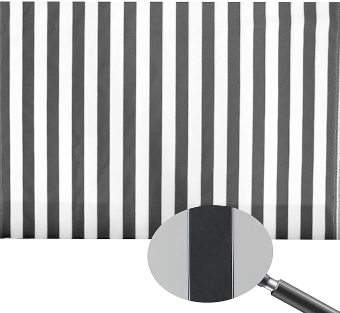 Stripe Canvas Awning Fabric Waterproof Outdoor Fabric 60" Black/White (1 Yard)