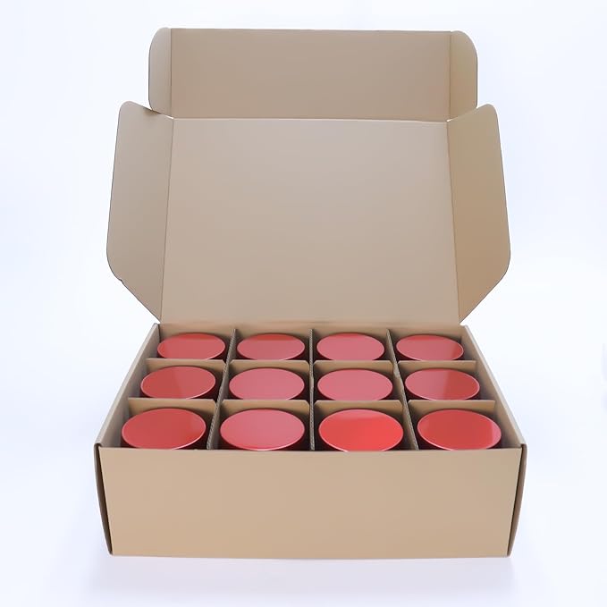 24 Pcs 8oz Candle Tins with Lids Bulk, Drak Red Metal Candle Jars for Making Candles, Shatterproof Empty Candle Containers & Vessels for DIY Travel & Small Business