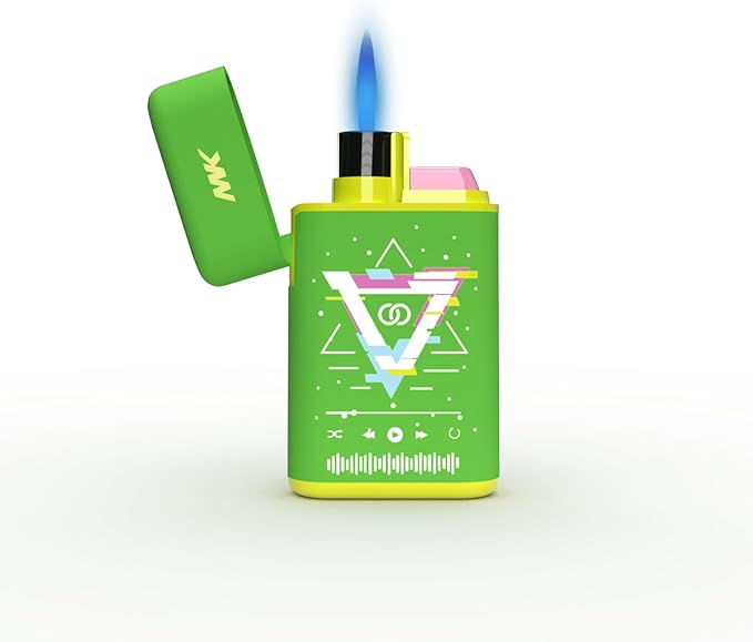 MK Lighter 5-Pack Torch Flame Pocket Lighters, Refillable and Multipurpose, Ideal for Candles, BBQ, Camping, and Everyday Use (EDM-Plur-5PC)