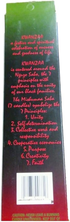 D'light Online 12" Kwanzaa Candle Set Elegant Taper Candles, Premium Quality Hand-Dipped Tapered Candles, Dripless and Smokeles - Set of 7 (12 Inch, Kwanazaa)