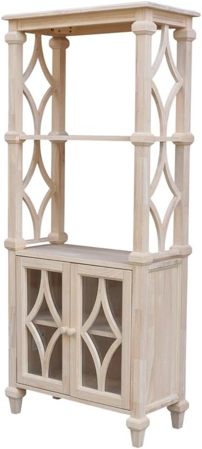 Furnifact Unfinished Bookcase, Parawood Construction, Sturdy Shelving, Durable Finish, Home Office or Living Room, Compact Storage