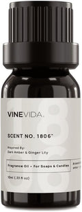 VINEVIDA [10mL] Dark Amber & Ginger Lily Fragrance Oil for Candle Making - Natural Candle Oil Scents - Soap Making Essential Oil - Made in USA