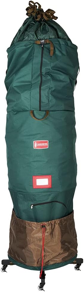 [Upright Tree Storage Bag] - 9 Foot Christmas Tree Storage Bag | Hold Artificial Trees up to 9 Feet Tall - Keep Your Fake Tree Assembled | Includes Rolling Tree Stand (9' - Large/With Tree Stand)