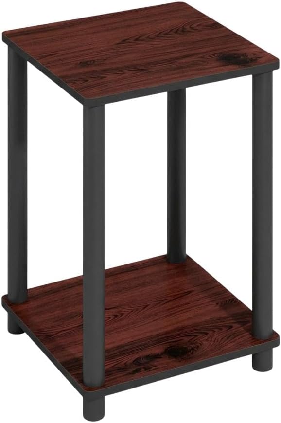 Furnifact Dark Cherry Black Bookcase, Modern Wooden Storage Shelf, Space-Saving Home Office Decor, Sturdy Wood Construction, Elegant and Durable Design