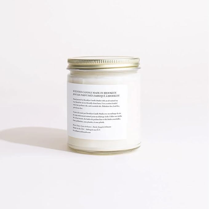 Brooklyn Candle Studio Santal Jar Candle - Luxury Scented Candle, Vegan Soy Wax, Hand Poured in The USA, 50 Hour Slow Burn Time - 7.5oz