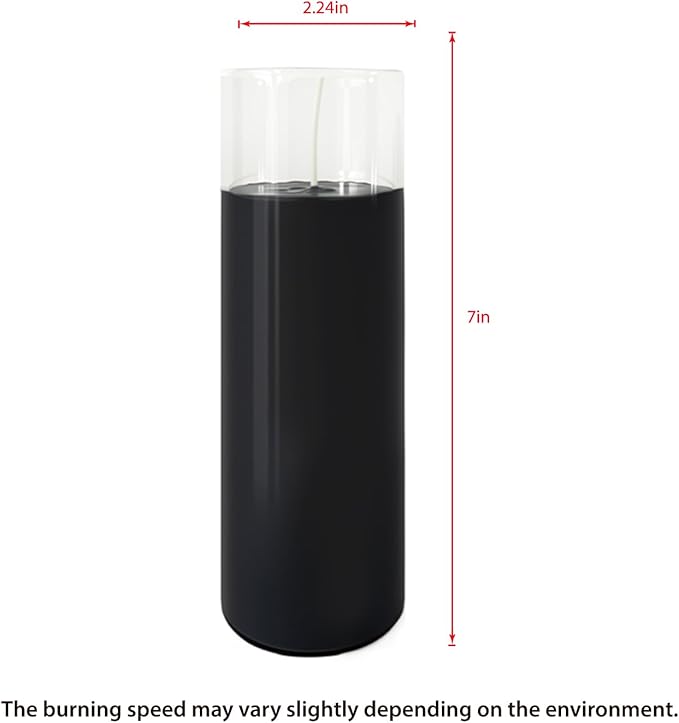 2.24x7 inch 7 Day Black Pillar Candles in Glass Set of 4, 120 Hour Burn time, Unscented Prayer Candle, Religious Candle, Candles for Memorials, Emergency Vigil Candles