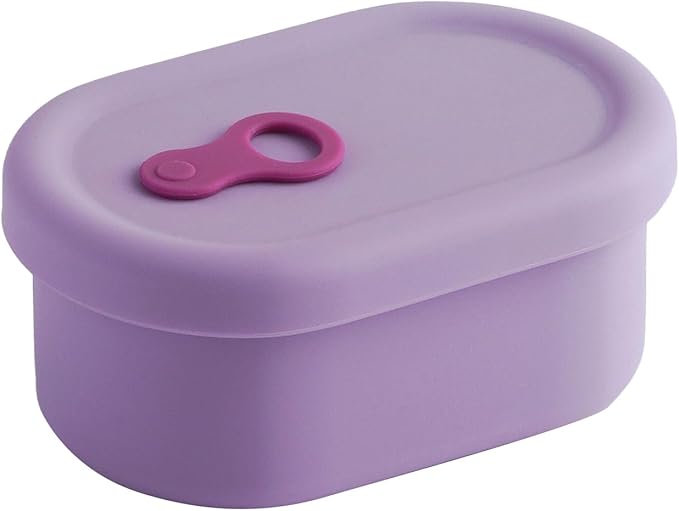 Premium Korean-Made Silicone Airtight Food Container with Steam Vent – BPA Free, Leakproof, Microwave & Freezer Safe Meal Prep. & Leftovers Storage (Violet, 7 floz)