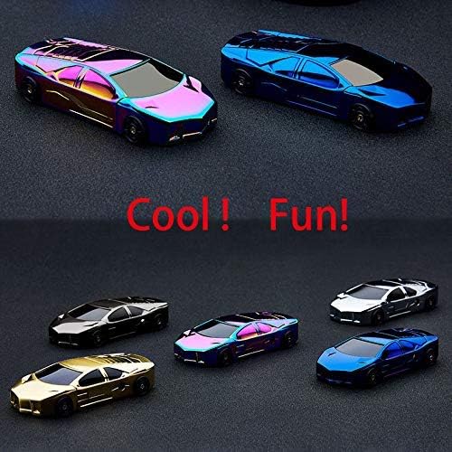 Dual Arc Plasma Lighter - Windproof, Touch-Start with LED Light, USB Rechargeable, Car Shape, Novelty Electric Lighter (Blue)