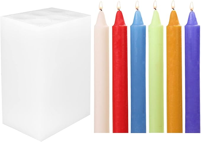 ZAKVOOR 6 Holes Candle Molds Long Cylinder Shape Silicone Resin Mould for Scented Candle Gypsum Resin Casting Clay Wax Handmade Crafts