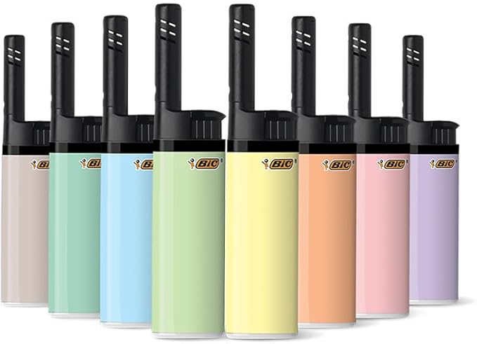 BIC EZ Reach Lighters, Long Metal Wand Candle Lighters for Safer Lighting, Pastel Colors, 6-Pack (Colors May Vary)