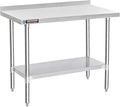DuraSteel NSF Stainless Steel Table - 24 x 48 Inch Metal Work Table w/Undershelf - Commercial Kitchen, Restaurant, Garage, Laundry - Outdoor Stainless Steel Prep Tables Countertop Island Grill Small