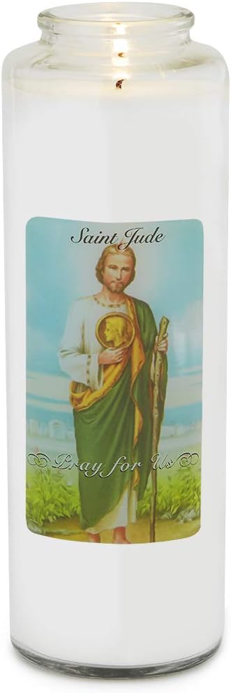 Root Candles Prayer Candles Clear Glass Devotional 7-Day Prayer Candle, 1-Count, Saint Jude