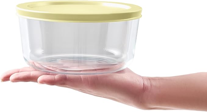 DURA LIVING 6-Piece Glass Food Storage Containers Set (3 Containers + 3 BPA-Free Lids) | 4-Cup, Leakproof | Microwave, Freezer, Oven & Dishwasher Safe | Ideal for Meal Prep & Pantry Organization