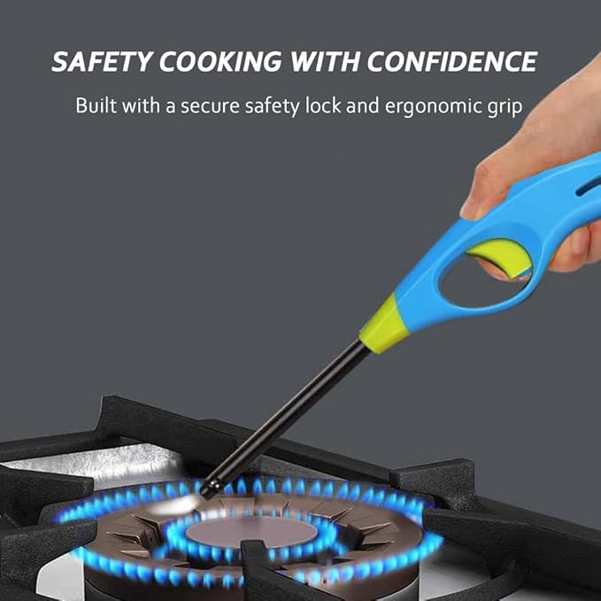 4PCS Butane Lighter Refillable Long Lighter for Candle Grill Fireplace(No Fuel)