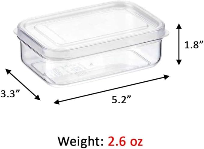 Lustroware Micro Clear Food Storage Container Set of 3 with Lid, BPA Free Shatterproof Canister, Dishwasher Microwave Safe, Fridge Pantry Refrigerator Organizer, Made in Japan (13 oz)