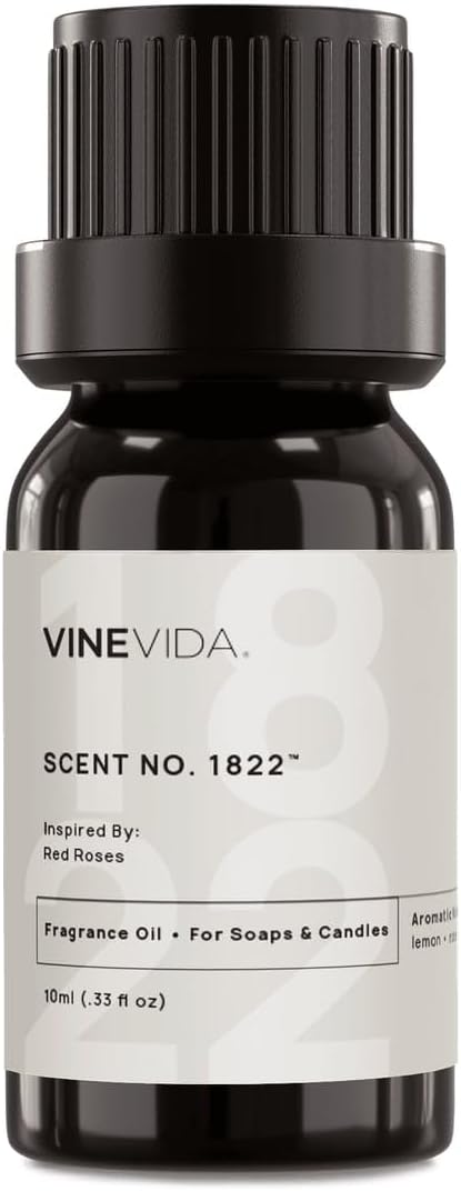 VINEVIDA [10mL] Red Roses Fragrance Oil for Candle Making - Natural Candle Oil Scents - Soap Making Essential Oil - Made in USA