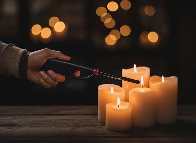 3 Pack BBQ Grill Lighter Casings Refillable Butane Gas Candle Fireplace Kitchen Stove Long