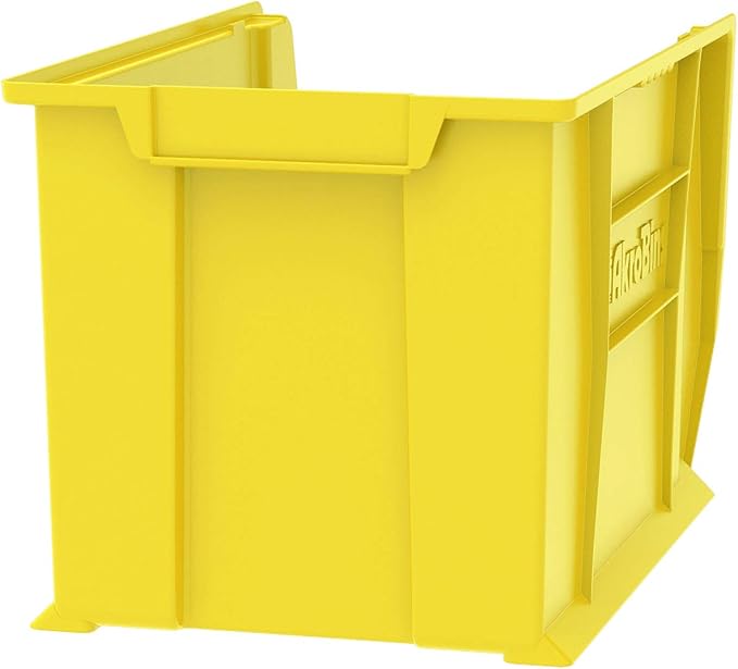 Akro-Mils 30282 Super-Size AkroBins Plastic Storage Bins, Space-Saving Stackable Bins for Garage, Classroom, Warehouse Organization, 20" L x 12" W x 12" H, Yellow, 2-Pack