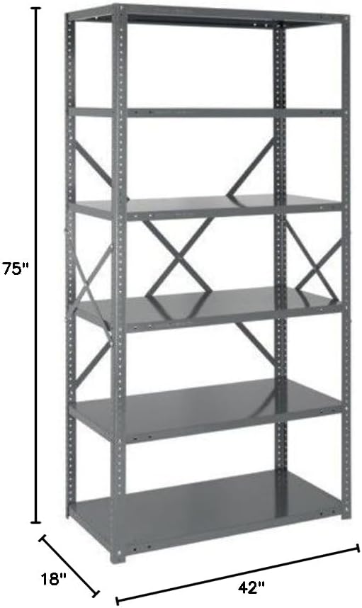 Quantum Storage Systems 75-1842-4 IRONMAN Solid Heavy Duty 4 Shelves 75" H x 42" W x 18" D