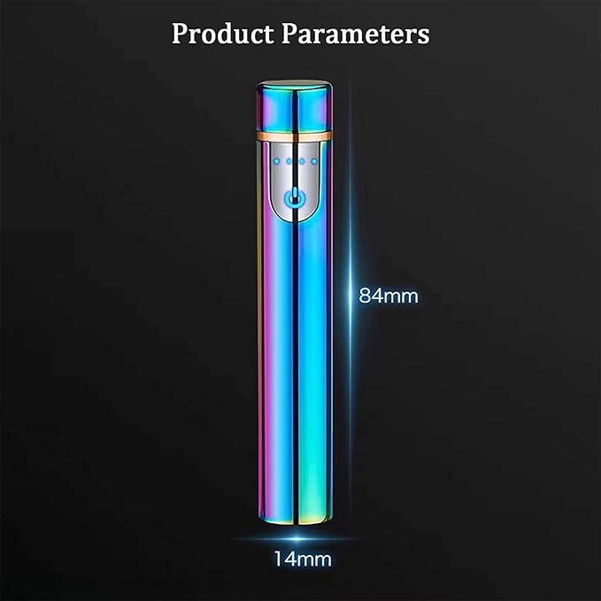 Electronic Lighter, USB Rechargeable Lighter, Mini Cylindrical Strip Flameless Windproof Electric Lighter, Upgrade Smart Fingerprint Ignition Lighter for Indoor Outdoor Cigarette Lighter (White)