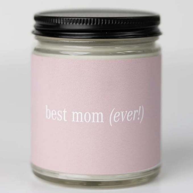 Fontana Candle Co. Celebration Collection, Best Mom Ever Gift – 9oz Scented Candles Made with Beeswax, Coconut Oil & Pure Essential Oils – Wood Wick, 35+ Hrs Clean Burn – Non-Toxic Candles for Home