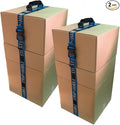 8’ Carry Strap with Handle | 2-Pack | Adjustable Belt | Easy, Safe, Secure, Lifting, Moving, Carrying Heavy Boxes, Groceries | Best Luggage Strap (Strap-A-Handle 2 Pack - 8ft. Length, 40lb. Capacity)
