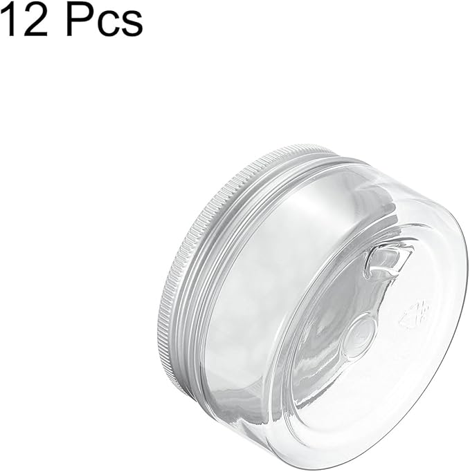 HARFINGTON 12 Pcs Empty Scent Beads Storage Container 3oz/80ml Air Freshener Tins Round Refillable Spice Containers Plastic Jars Sample for Air Freshener Candles Travel Storage