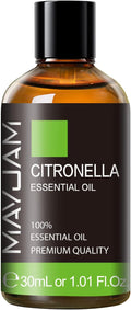 Citronella Essential Oil, MAYJAM 1.01FL.OZ Premium Citronella Oils for Soap Candle Making, Diffuser, Bedroom, Living Room, Office, 30ML/Bottle