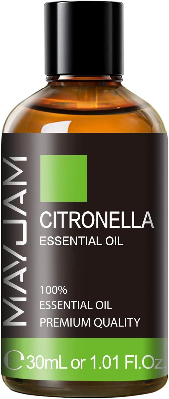 Citronella Essential Oil, MAYJAM 1.01FL.OZ Premium Citronella Oils for Soap Candle Making, Diffuser, Bedroom, Living Room, Office, 30ML/Bottle