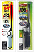 calico 2 Pack Combo Hot Shot Xtra Long and Standard Wind Resistant Lighter Safe for Camping/Grilling/Home, Adjustable Flame