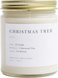 Brooklyn Candle Studio Christmas Tree Jar Candle - Luxury Scented Candle, Vegan Soy Wax, Hand Poured in The USA, 50 Hour Slow Burn Time - 7.5oz
