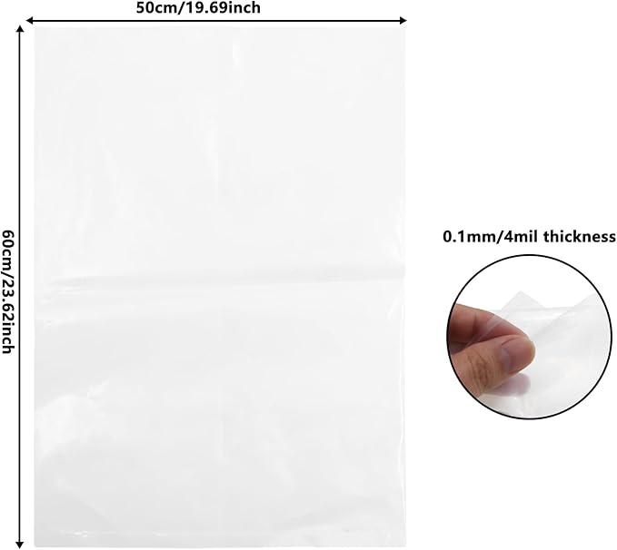 Bucket Liner Bags, Food Grade Ice Bucket Liner,Heavy Duty Leak Proof Bag,Plastic Drum Pail Liners,Flat Bottom Food Storage Bags for Home Kitchen Marinating (60 * 50cm/23.62 * 19.69inch)