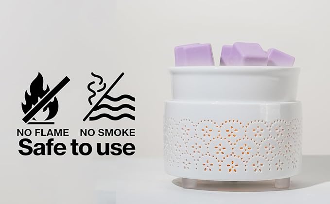 Ceramic Electric Wax Melt Warmer & Cube Oil Melter Cute Small Warmers Aromatherapy for Home Decorative Burner Melts Scented Candle Tart Scent Warm Fragrance