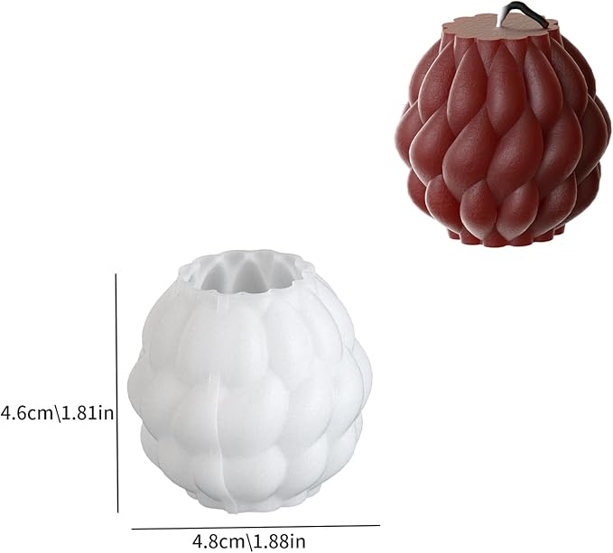 3 Pack Spiral Ball Cylinder Soap & Candle Mold - Silicone 3D Molds for Candy & Home Decor - Resin Casting & Making Molds