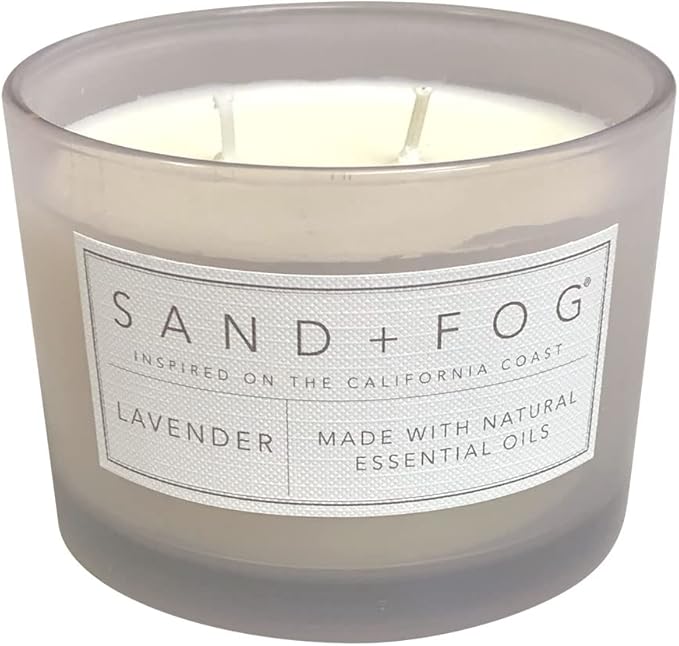 Sand + Fog Scented Candle - Lavender – Additional Scents and Sizes – 100% Cotton Lead-Free Wick - Luxury Air Freshening Jar Candles - Perfect Home Decor – 12oz…