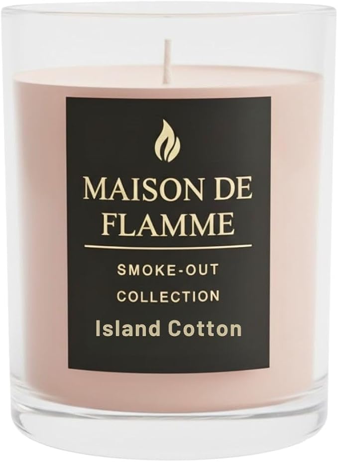 Smoke Odor Eliminating Candle – Island Cotton Soy Wax Candle for Kitchen, Apartment & Home Smells, Long Lasting Odor Neutralizing Scented Candle, 150g / 5.3 oz – Maison De Flamme