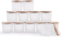SHOWIN 12 OZ Thick Candle Jars for Making Candles 12 Pcs, Empty Jars with Wood Lids for Spice Jars, Sample Container, Frosted White