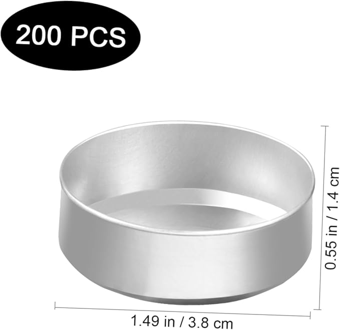 Milisten Aluminum Tea Light Tins 1.49 Inch Empty Candle Holders for DIY Scented Candle Making Storage Party Favors Crafts and Home Decoration