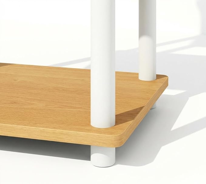 Furnifact Beech White Bookcase with Sturdy Wood Construction, Elegant Design, Ideal for Home or Office Storage, Modern Style