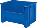 Akro-Mils 13017 Stak-N-Store Heavy Duty Stackable Open Front Plastic Storage Container Bin, (15" x 20" x 12-1/2"), Blue, (3-Pack)