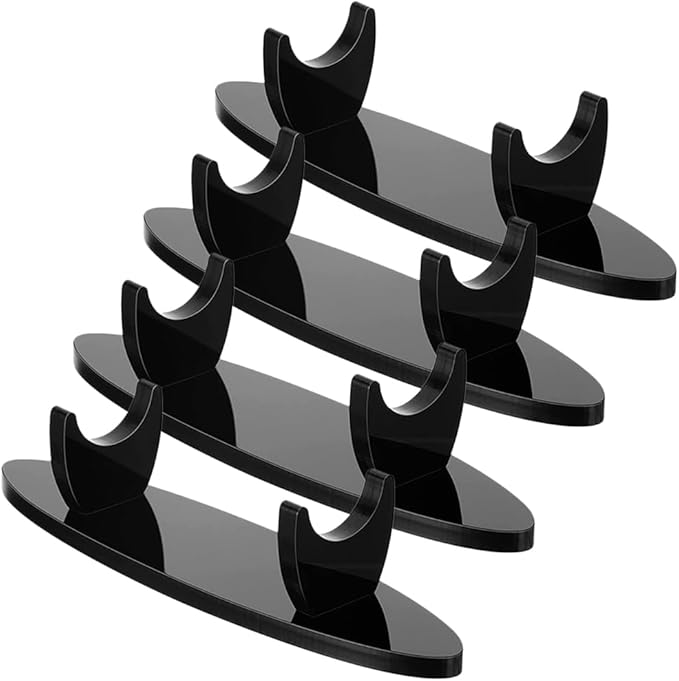 TEHAUX Acrylic Pen Holder Display Stand 4pcs, Pen Pencil Makeup Brush Rack, Single Pen Holder for Desk, Eyebrow Pen Stand Display Rack Pencil Wand Holder for Home School Office