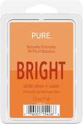 Candle-Lite Pure Wax Melts White Citron & Violet Scent, Odor Eliminating, 3 Pack, Eliminates 99.9% of Odors, 6-Cube 2.5 oz Scented Wax Cubes, Proudly Poured in The USA, Ideal Gift for Home Fragrance