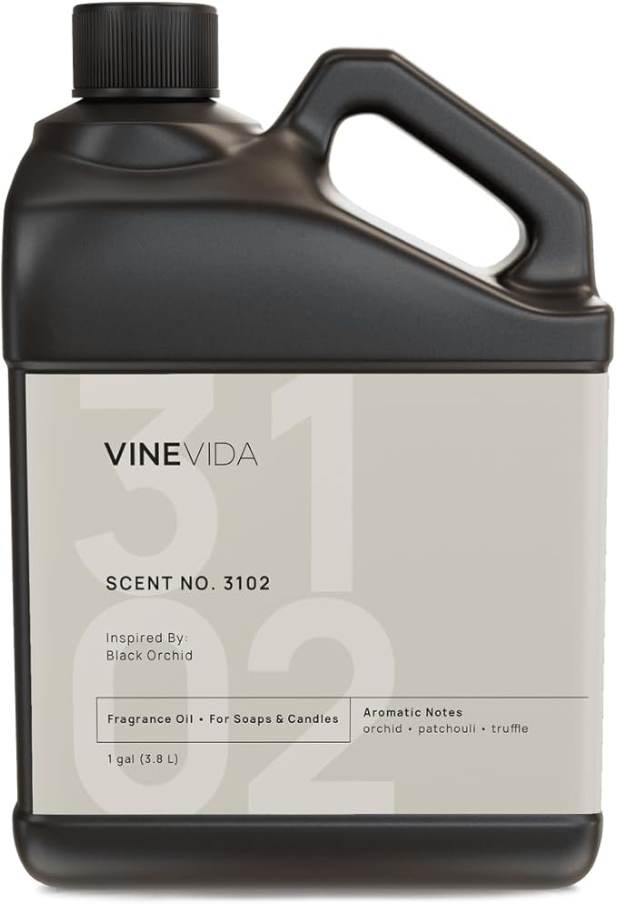 VINEVIDA Scent NO. 3102 Fragrance Oil - 1 Gallon (8lbs) - Inspired by: Black Orchid Fragrance Oil for Candle Making - Made in USA Candle Scents Scents for Soap Making